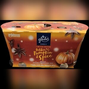 Glade Scented Candles - Golden Pumpkin & Spice - 3-Wick 6.8 Oz
